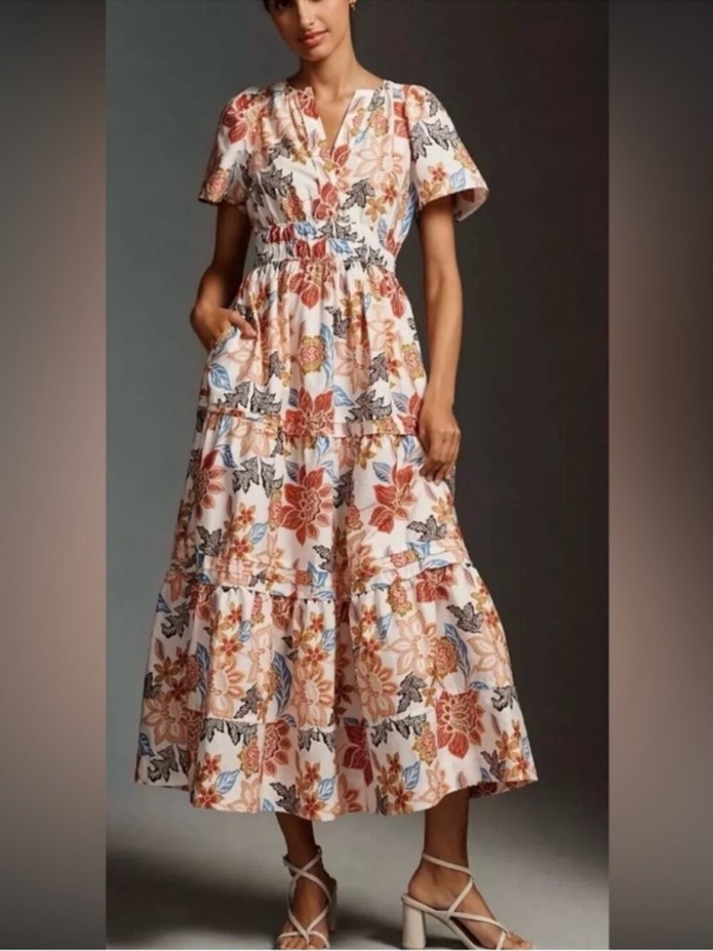 Anthropologie The Somerset Maxi Dress Botanical Floral